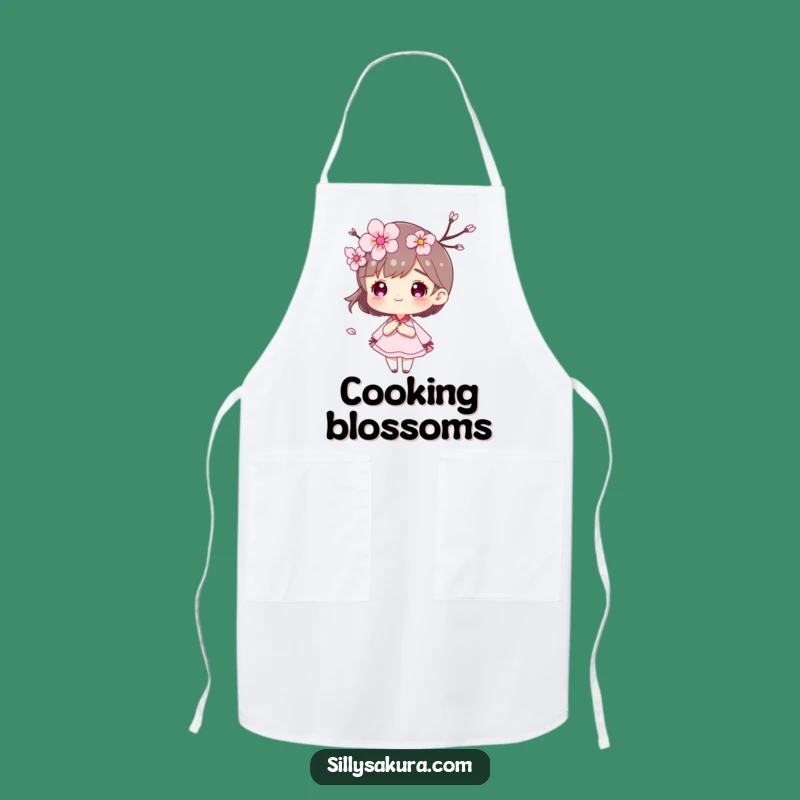 Funny Cherry Blossom Petal Apron: Spring Cooking Character Gift