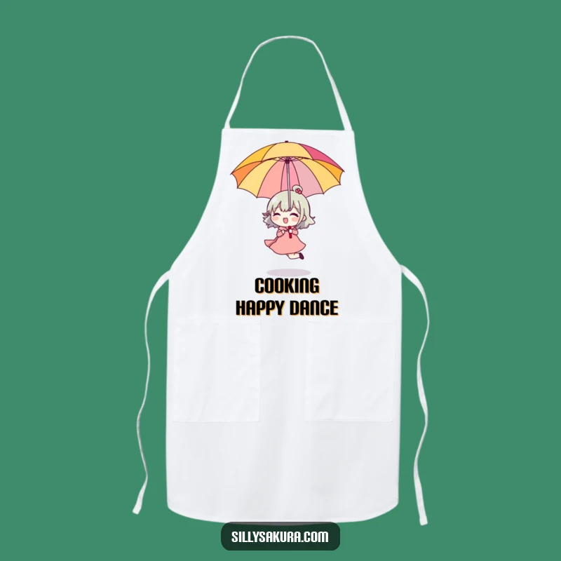 Funny Skipping Character Apron: Upside Down Umbrella Fun, Hilarious Gift
