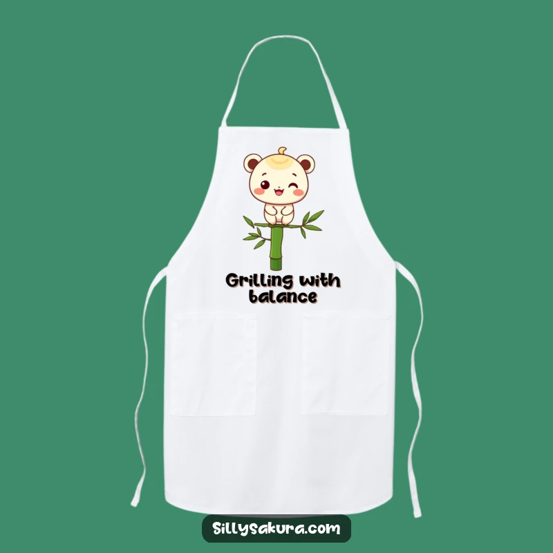 Funny Bamboo Balance Apron: Cook with Focus and a Smile!