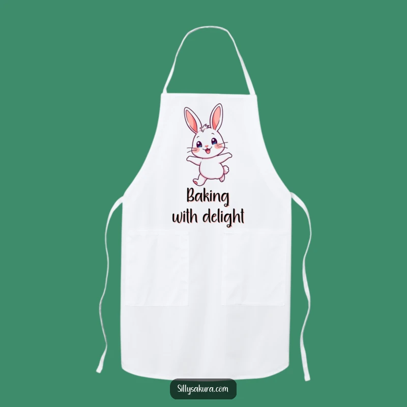 Funny Cheerful Rabbit Apron: Cook with Joy, Hilarious Gift for Chefs