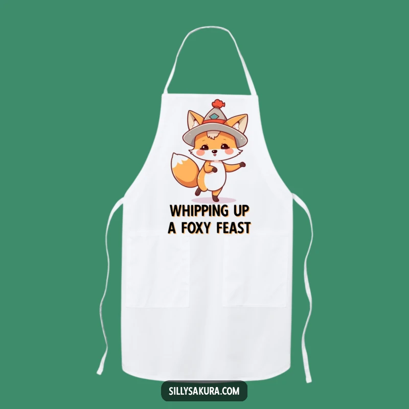 Funny Dancing Fox Apron: Kitchen Hat Fox - Chef's Hilarious Funny Gift