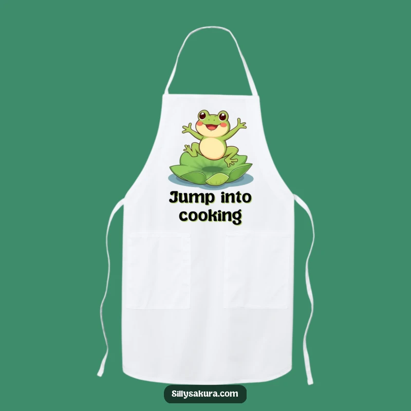 Funny Frog Lotus Apron: Cook with Joyful Amphibian Flair