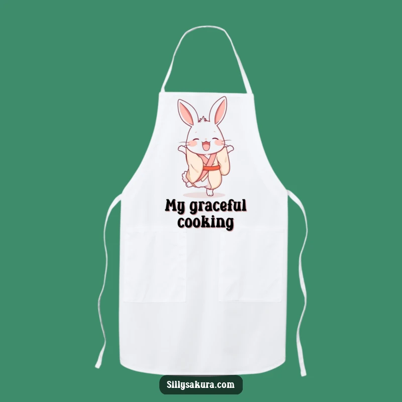 Funny Rabbit Kimono Apron: Cook with Acrobat Flair and Fun