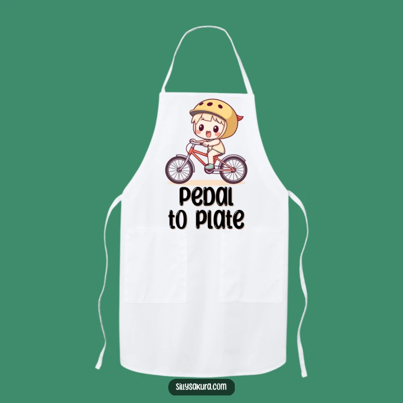 Funny Kitchen Apron: Character's Breezy Bike Ride, A Hilarious Cooking Companion