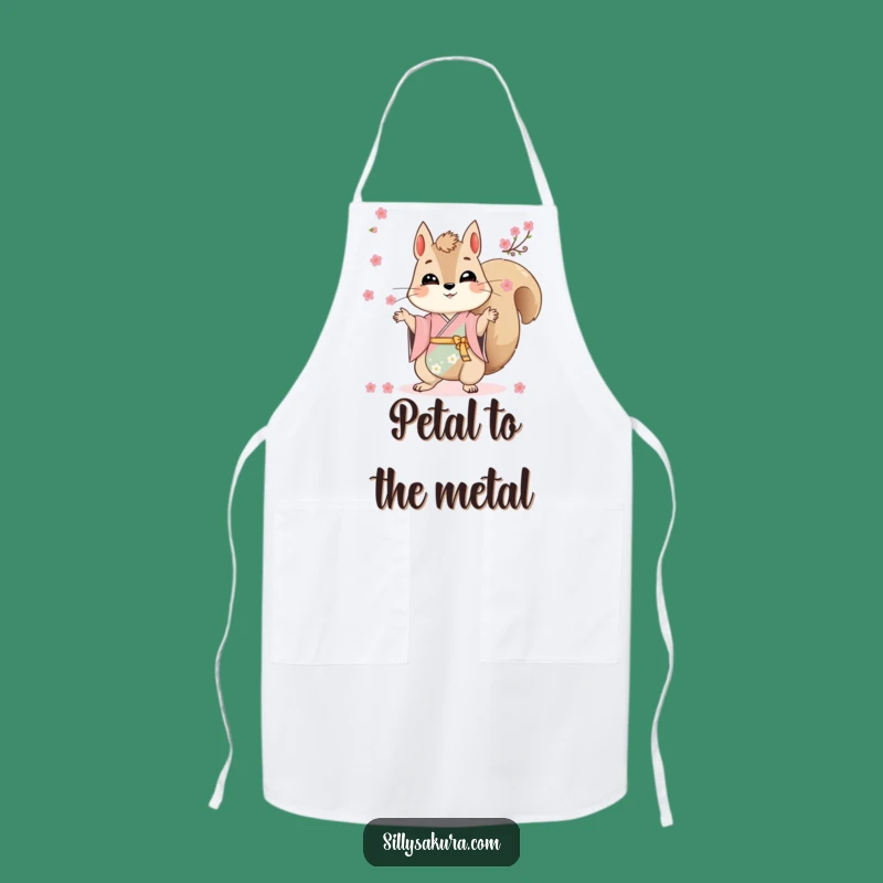 Funny Squirrel Kimono Apron - Juggling Blossoms Chef Kitchen Gift