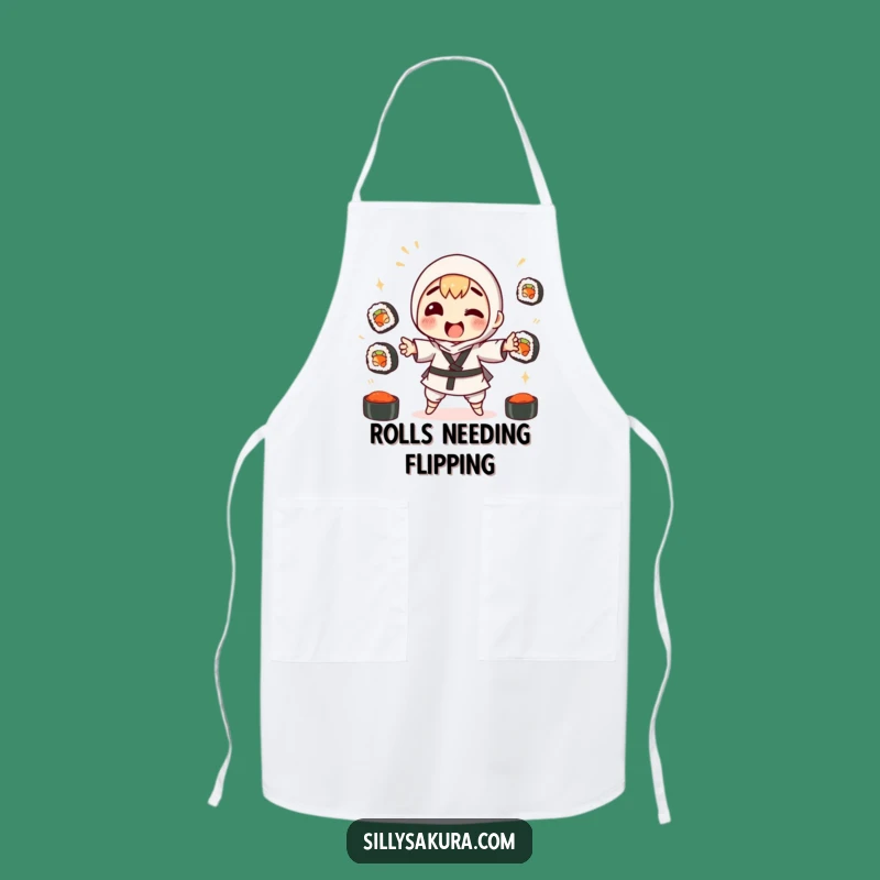 Funny Sushi Juggling Apron: Comical Chef's Wear for Japanese Food Lovers