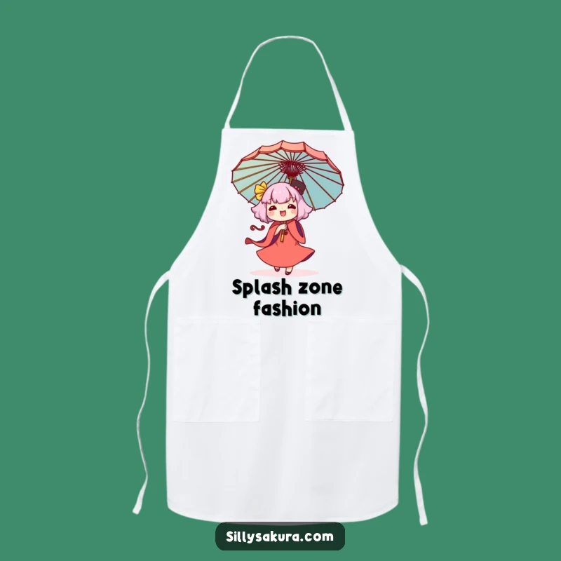 Funny Kawaii Umbrella Twirling Apron: Cook with Joy, Perfect Kitchen Gift