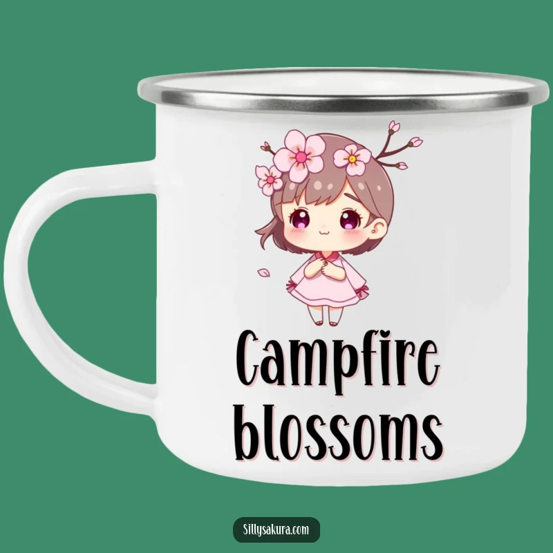 Funny Cherry Blossom Petal Camping Mug: Outdoor Spring Gift