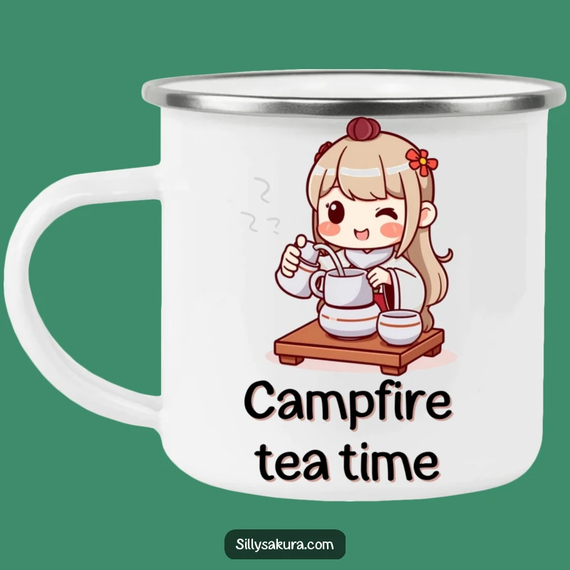 Funny Tea Ceremony Camping Mug: Peaceful Sips Outdoors