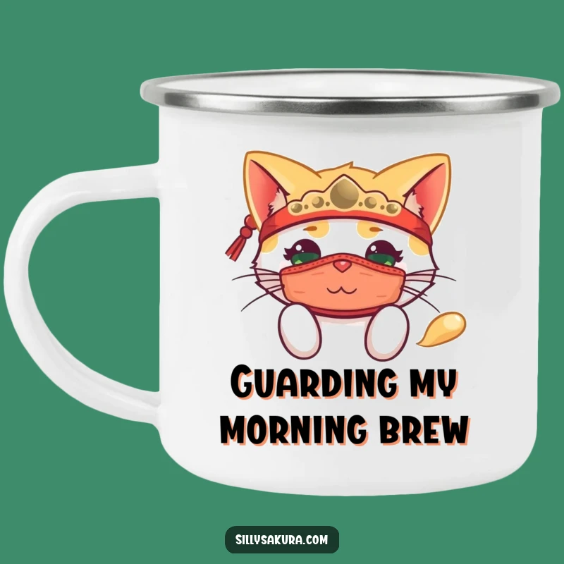 Durable Funny Cat Mask Camping Mug: Adventure Feline - Rugged Funny Gift