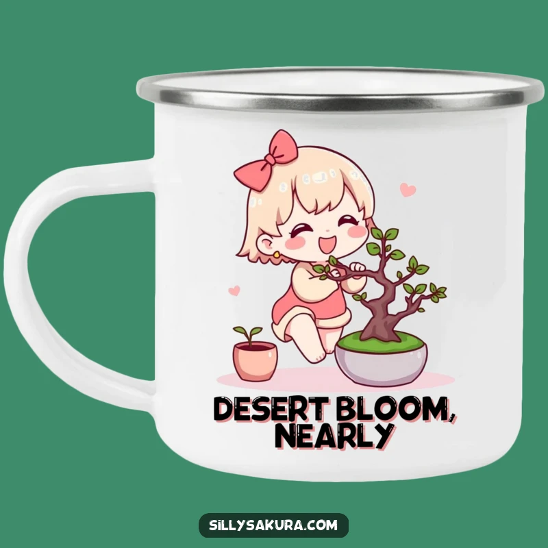 Durable Funny Kawaii Bonsai Camping Mug: Enjoy Nature with a Cute Character