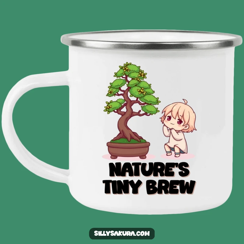 Funny Bonsai Camping Mug: Hilarious Outdoor Companion for Plant Lovers