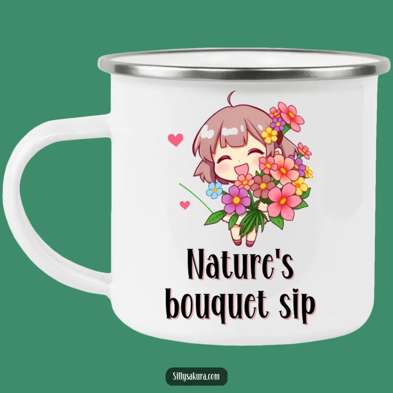 Funny Flower Camping Mug: Your Cheerful Outdoor Companion!