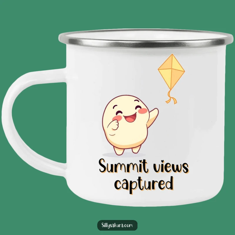 Funny Kite Pointing Character Camping Mug - Adventure with Enthusiasm!