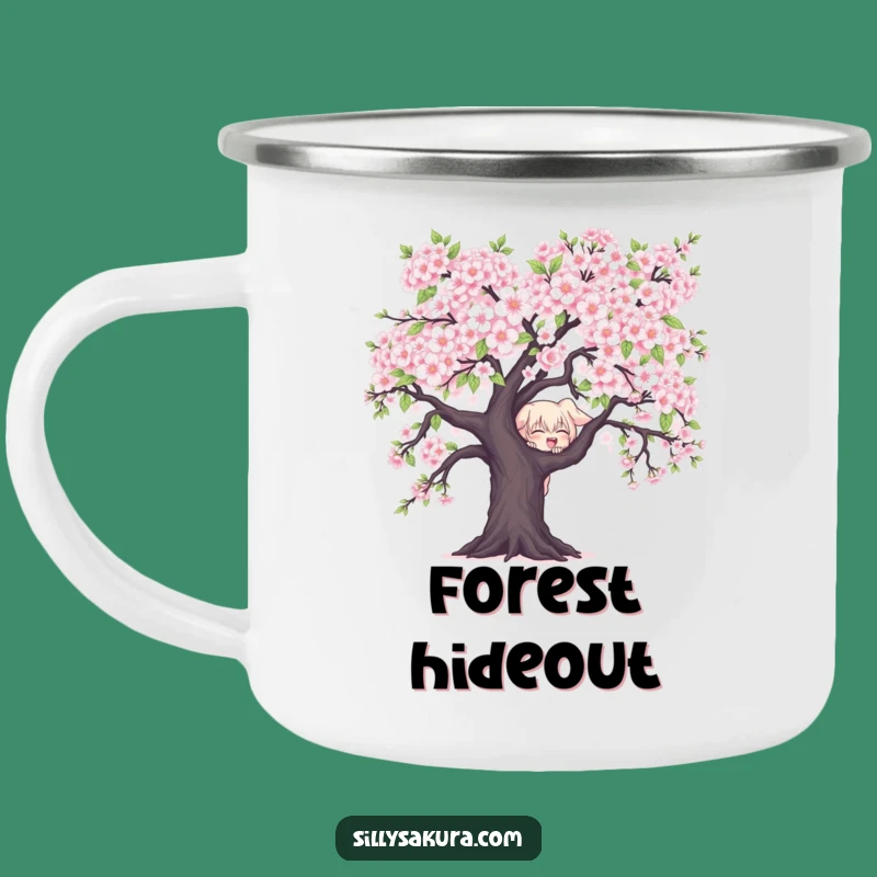 Funny Mischievous Character Camping Mug: Peek-a-Boo Humor, Perfect Spring Campfire Gift