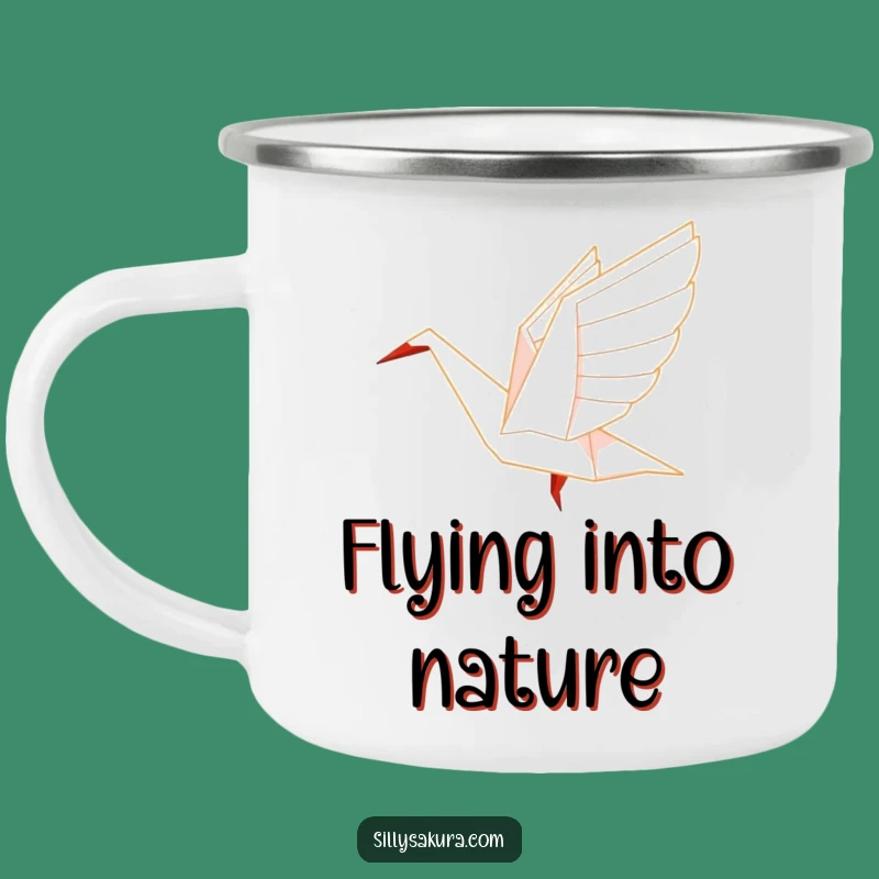 Funny Origami Crane Camping Mug: Outdoor Flyer Gift