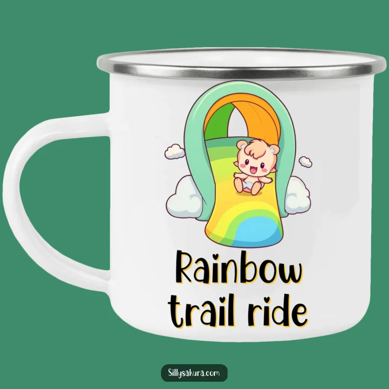Funny Rainbow Slider Camping Mug: Enjoy Drinks with Playful Color