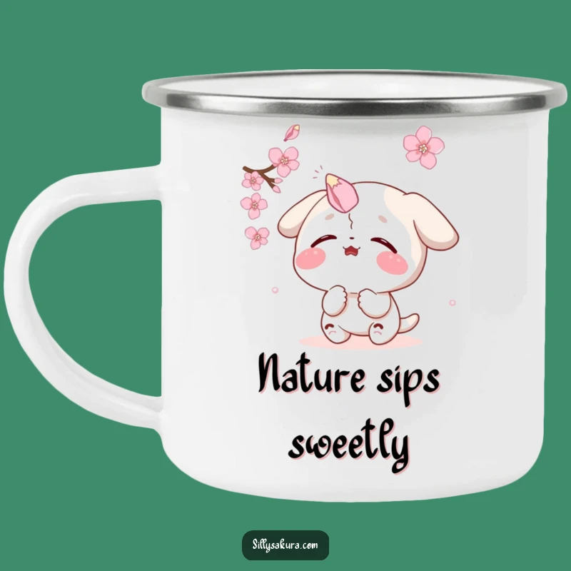Funny Sakura Petal Nose Camping Mug - Outdoor Fun