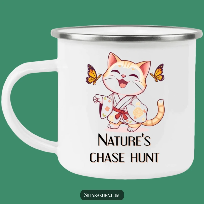 Funny Cat Kimono Camping Mug: Delightful Sips on Outdoor Adventures
