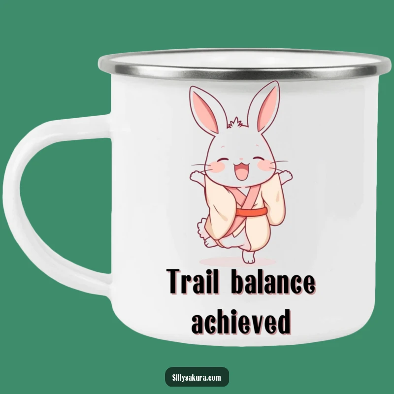 Funny Rabbit Kimono Camping Mug: Acrobat Sips on Outdoor Adventures