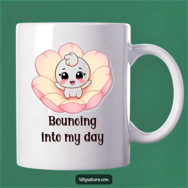 Funny Bouncing Petal Character Mug - Cheerful & Joyful Gift Idea