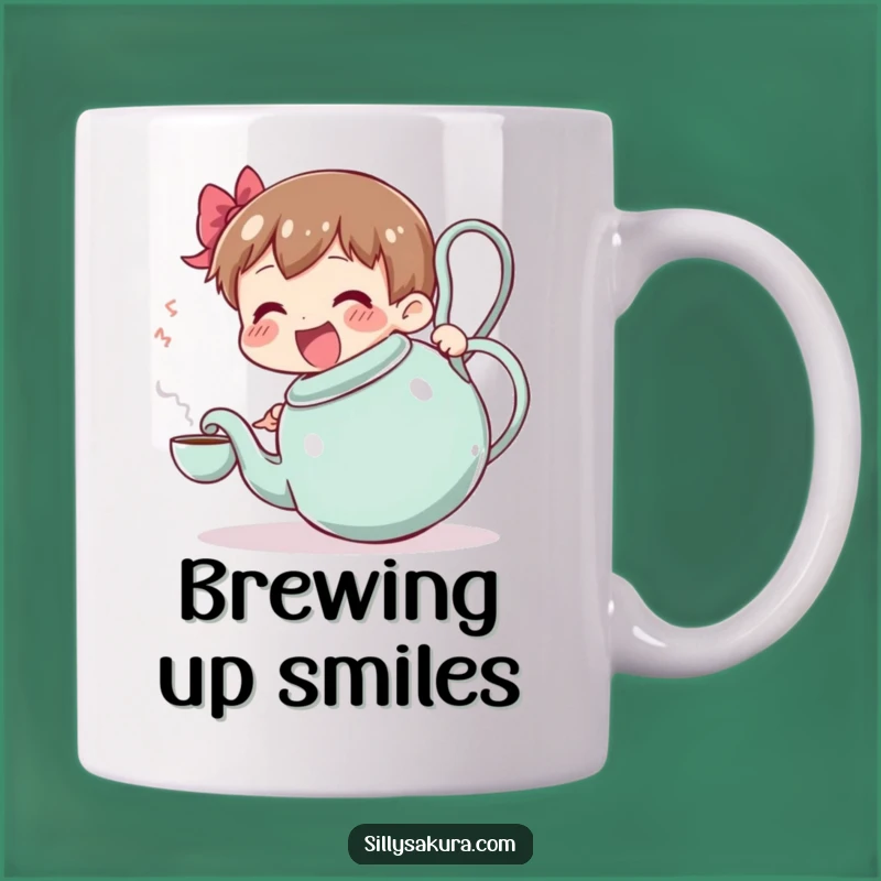 Funny Wobbling Teapot Mug - Joyful Tea Serving Character Gift