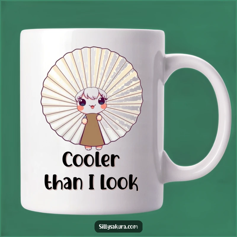 Funny Peeking Fan Character Mug - Adorable and Humorous Gift for Shy Friends