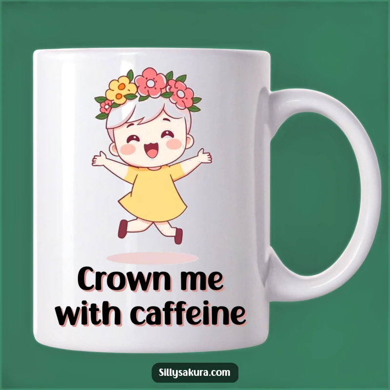 Funny Flower Crown Character Mug: Joyful & Humorous Gift for Happy Souls