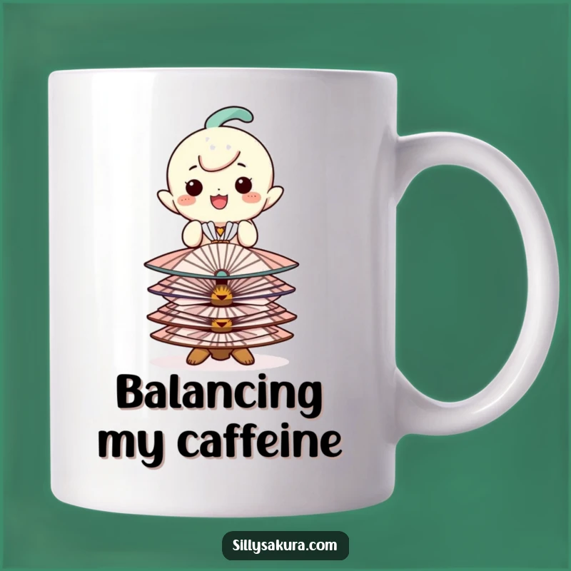 Funny Balancing Fan Character Mug - Happy & Skillful Gift