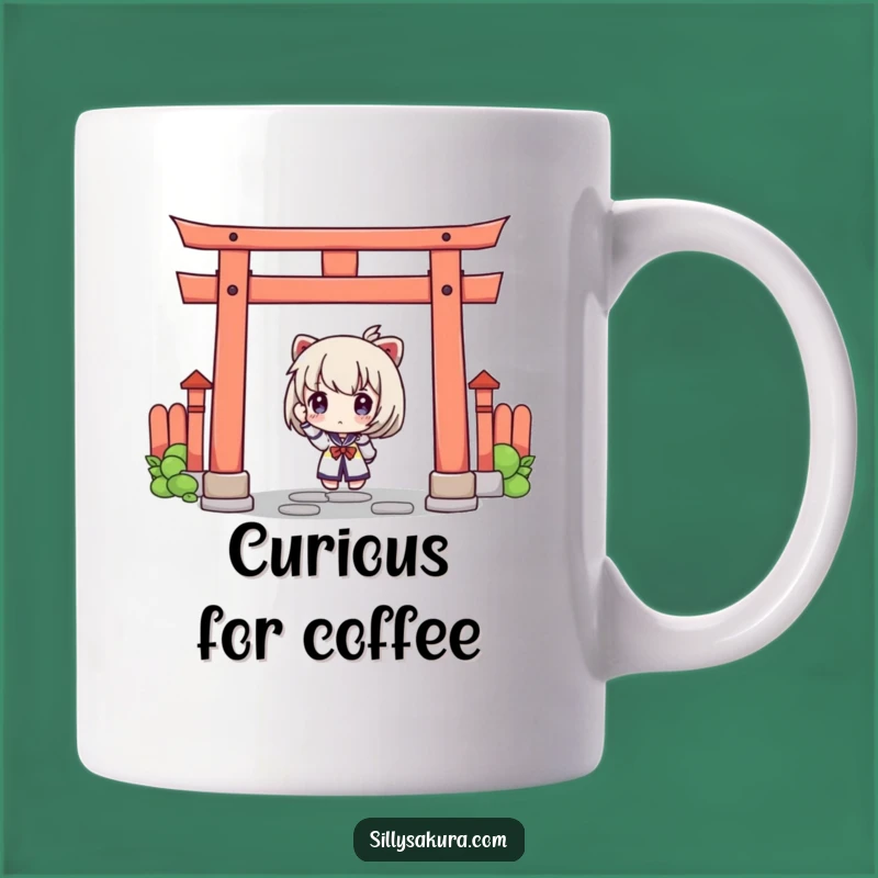 Funny Curious Torii Gate Mug: Peek-a-Boo Fun, Perfect Funny Gift