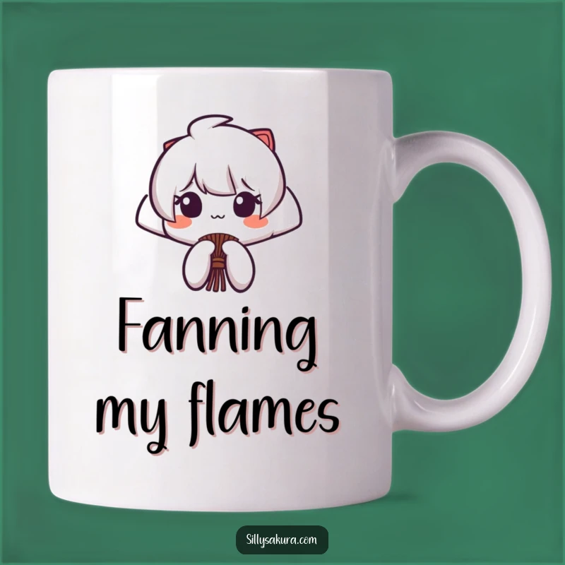 Funny Japanese Fan Mug: Flourishing Character Gift for Elegant Humor