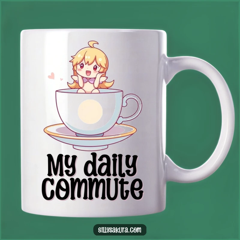 Funny Whimsical Tea Cup Rider Mug - Magical and Humorous Gift for Dreamers