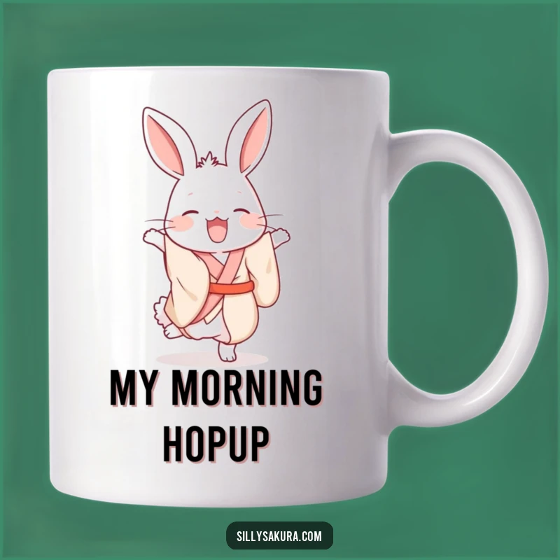 Funny Rabbit Kimono Mug: Hilarious Acrobat Gift for a Laugh