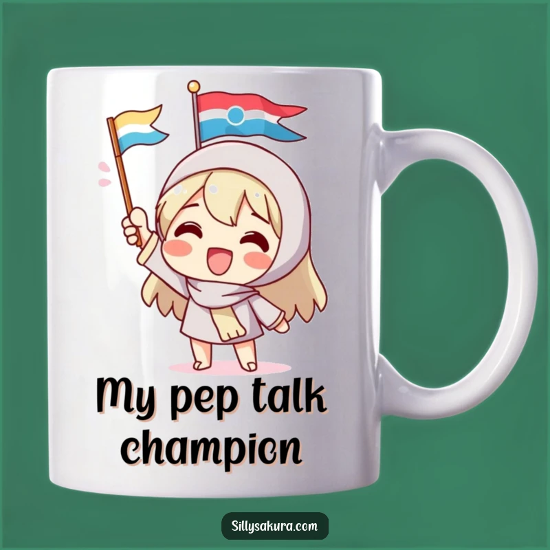 Funny Flag Waving Character Mug - The Perfect Enthusiastic Gift