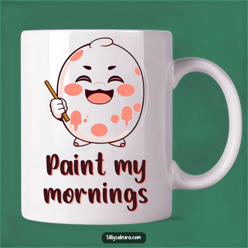 Funny Daruma Smile Mug: Happy Painter Doll Gift