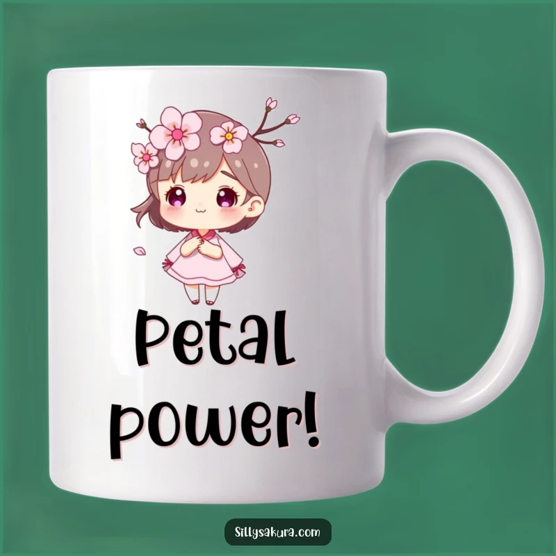 Funny Cherry Blossom Petal Mug: Gentle Wind Character Gift