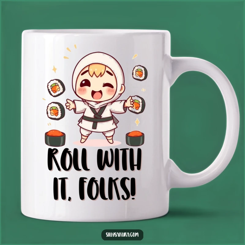 Funny Sushi Juggling Mug Gift: Hilarious Japanese Food Lover Coffee Cup