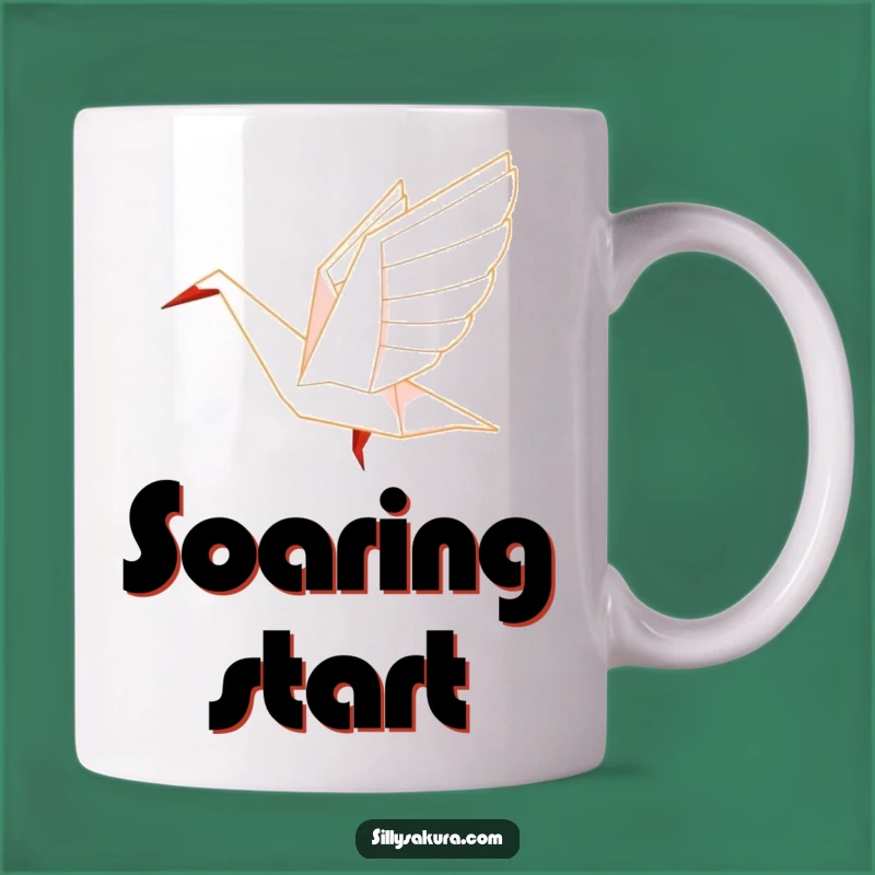 Funny Origami Crane Mug: Graceful Flyer Character Gift