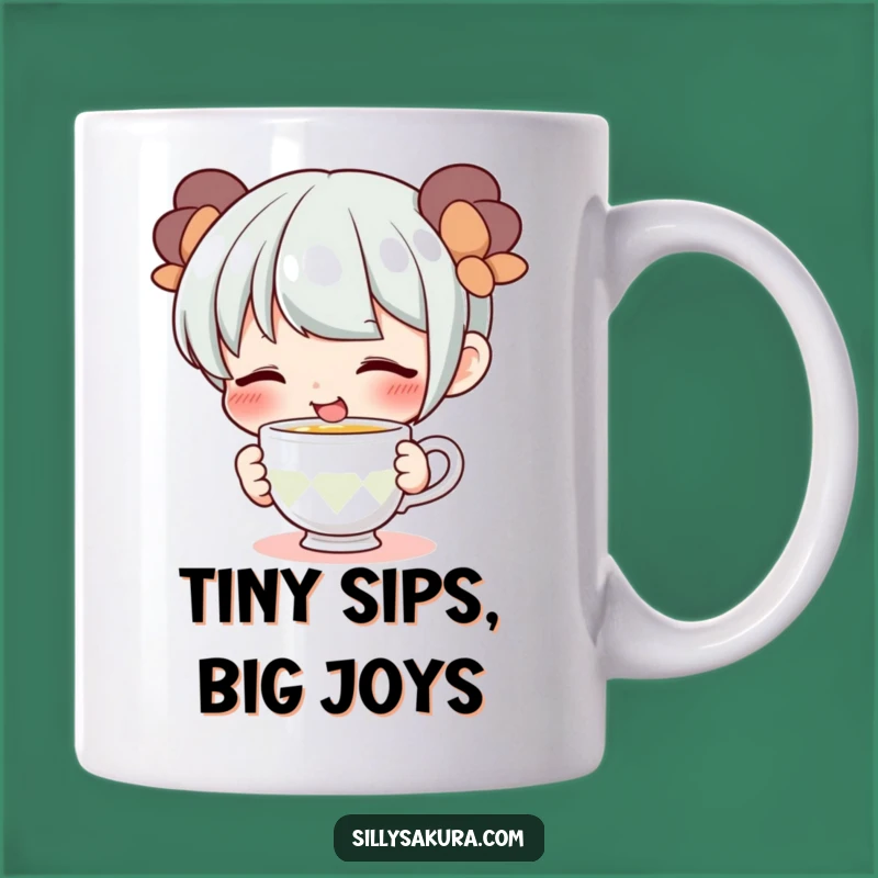 Funny Teacup Sipping Character Mug - Adorable & Playful Gift Idea