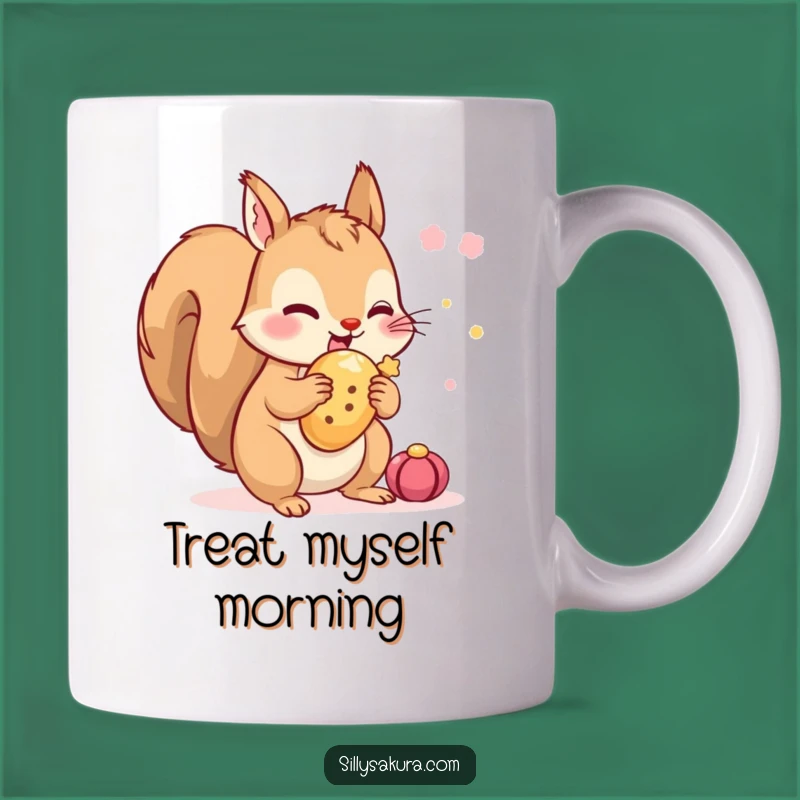 Funny Squirrel Festival Mug: Excitedly Hiding Treats for a Giggle