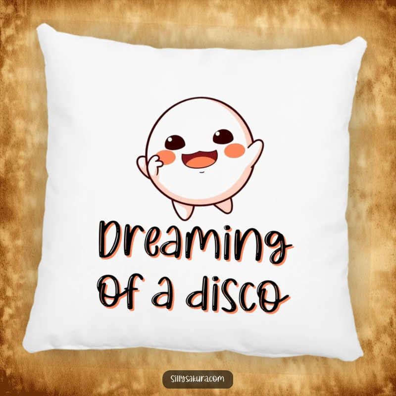 Funny Floating Daruma Pillow showing a Daruma doll character joyfully dancing while floating, adding playful comfort.