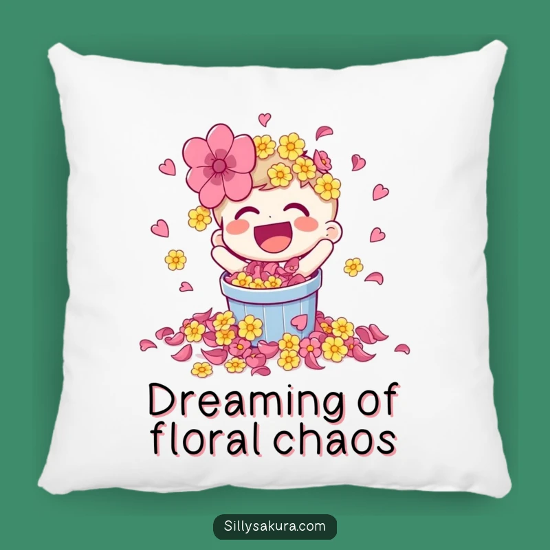 Funny Laughing Petal Spill Character Pillow - Cozy & Vibrant Decor