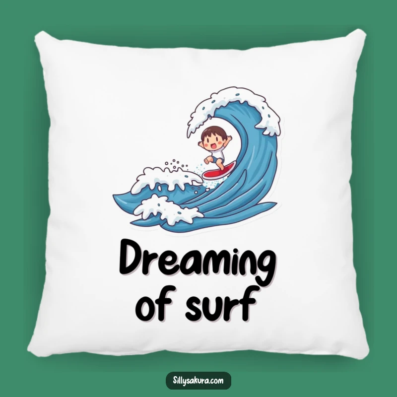Funny Surfer Wave Pillow: Comfy & Hilarious Coastal Accent