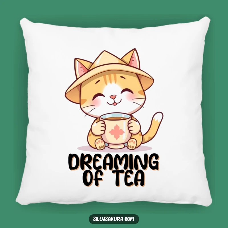 Funny Cat Tea Pillow: Soft Comfort & Hilarious Charm for Cat Lovers