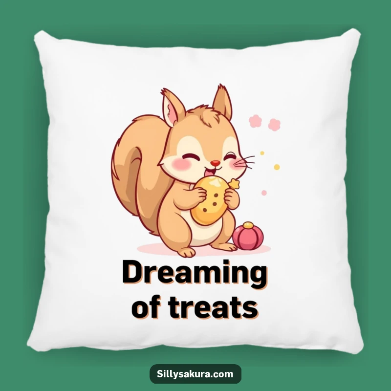 Funny Squirrel Festival Pillow: Cuddle Up with a Treat-Stashing Friend