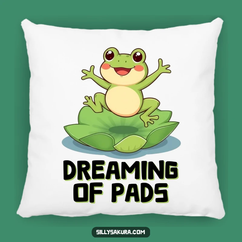 Funny Frog Lotus Pillow: Cuddle Up with a Jumping Amphibian Friend