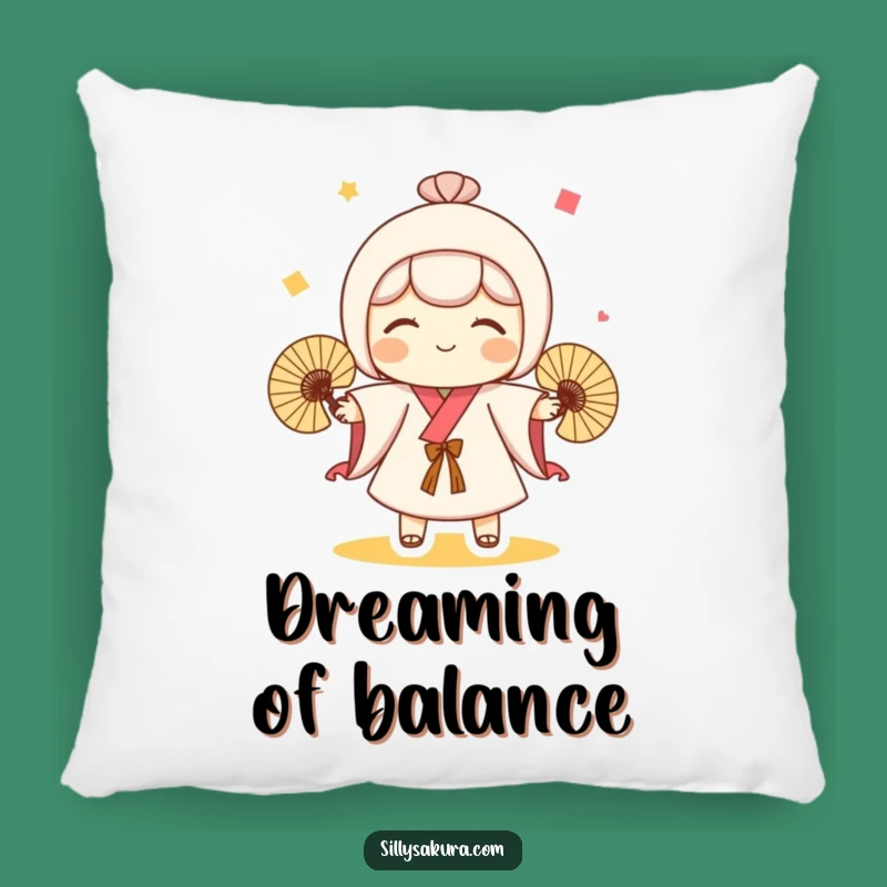 Funny Kokeshi Doll Pillow: Soft Juggling Character Cushion, Cute Funny Gift