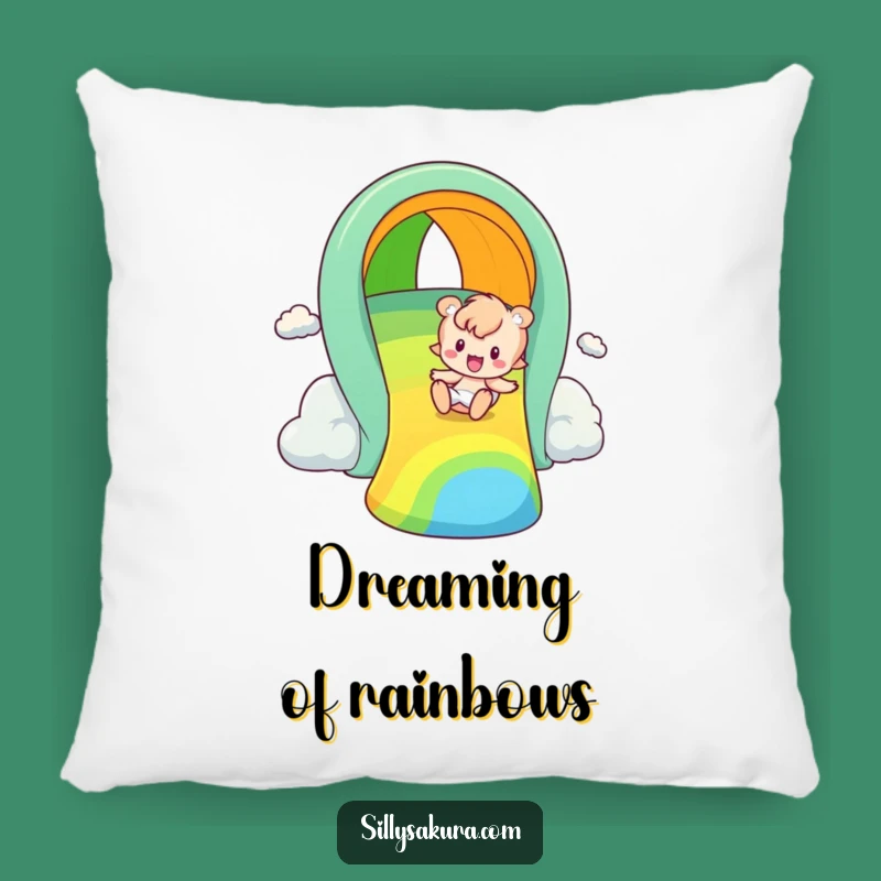 Funny Rainbow Slider Pillow: Cozy Up in Playful Comfort