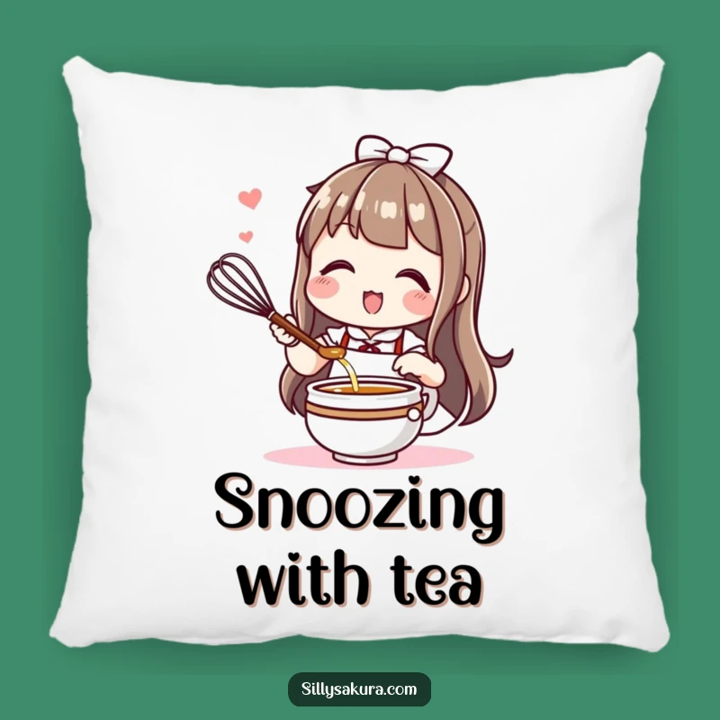 Funny Kawaii Tea Lover Pillow: Cozy Comfort for Tea Breaks, Perfect Gift