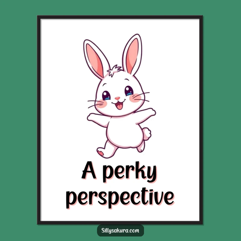 Funny Cheerful Rabbit Digital Art: Instant Joyful Decor, Hilarious Gift